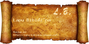 Lapu Bibiána névjegykártya